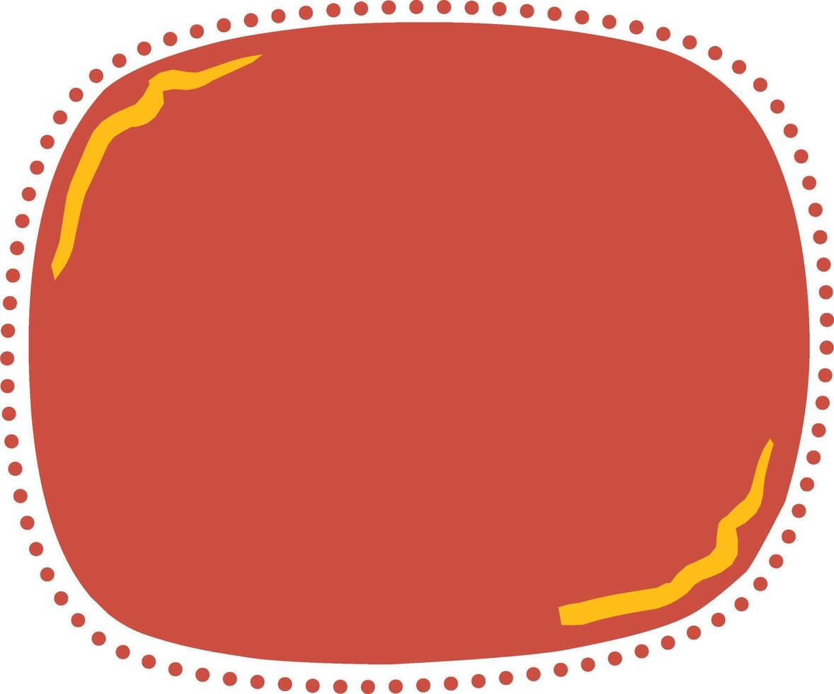 A hand-drawn rounded border element with a unique dotted edge design, perfect for framing quotes, highlighting text sections, or adding a playful artistic touch to various design projects. vector