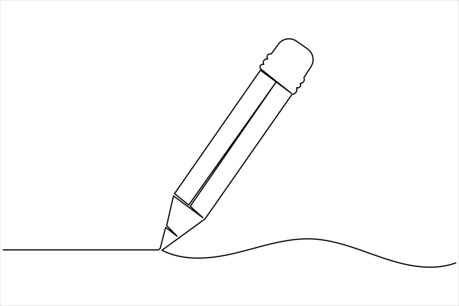 Minimal pencil drawing created with continuous line flow vector