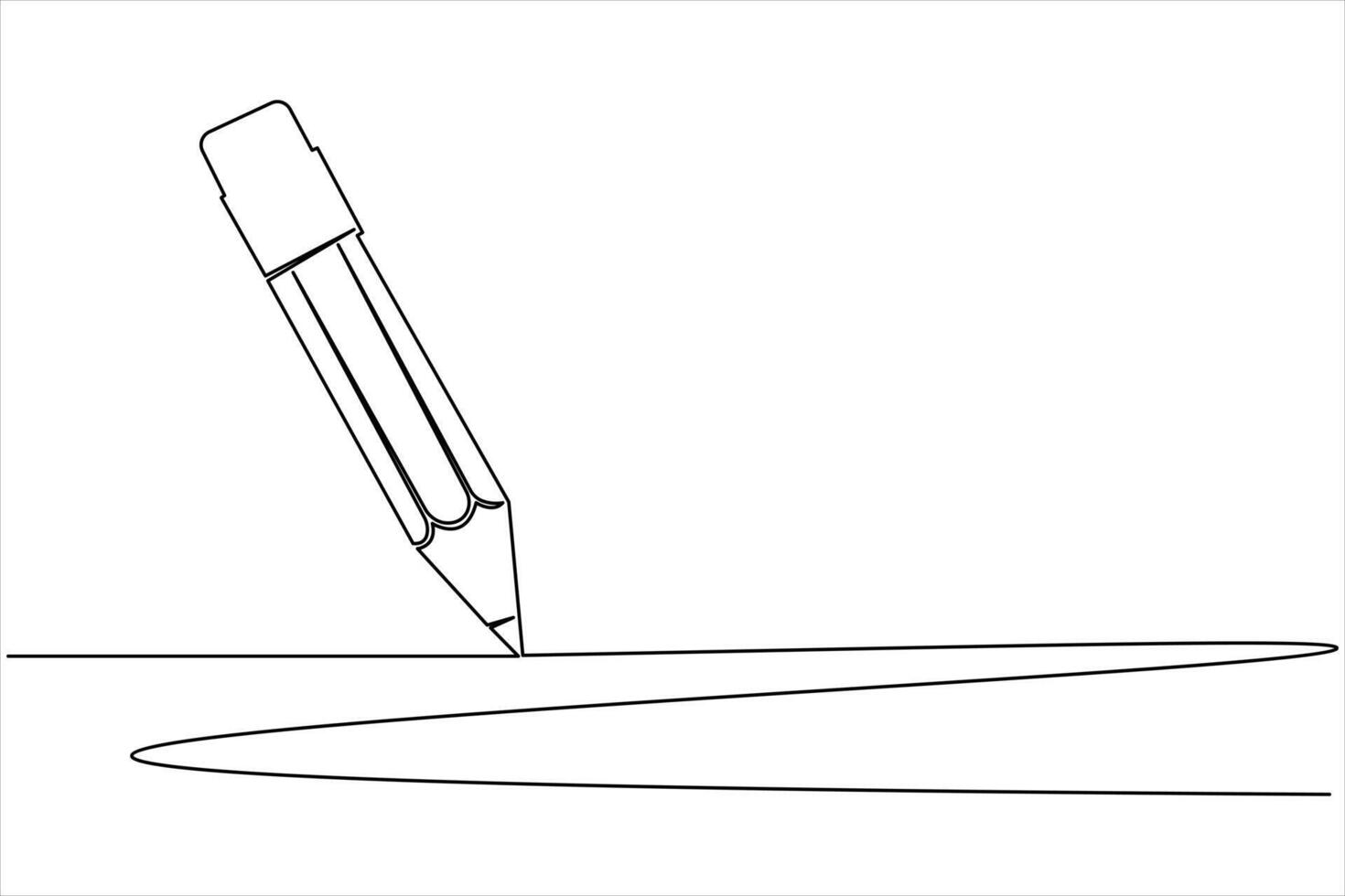 Pencil contour drawn in a single continuous line design vector