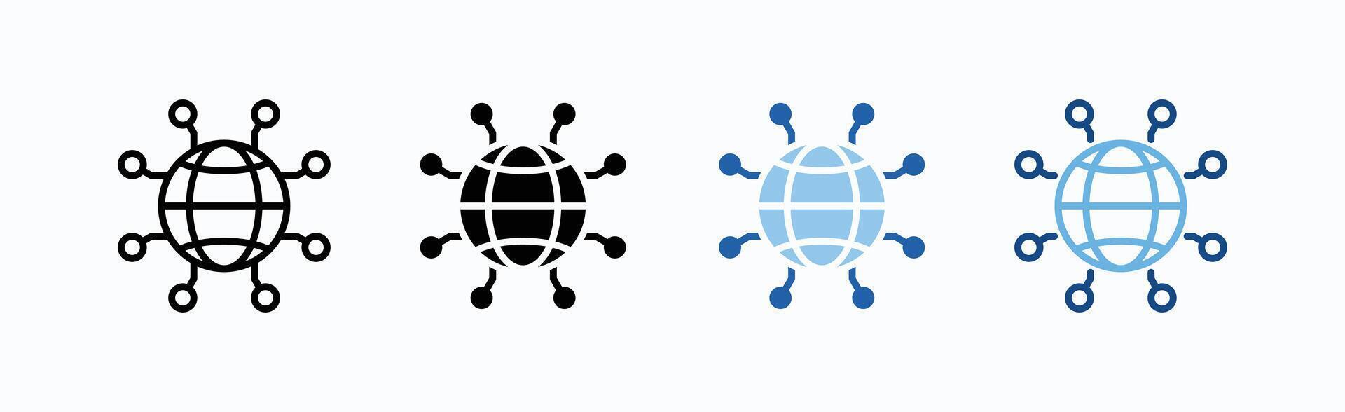 Network Topology Icon Sheet Multiple Style vector