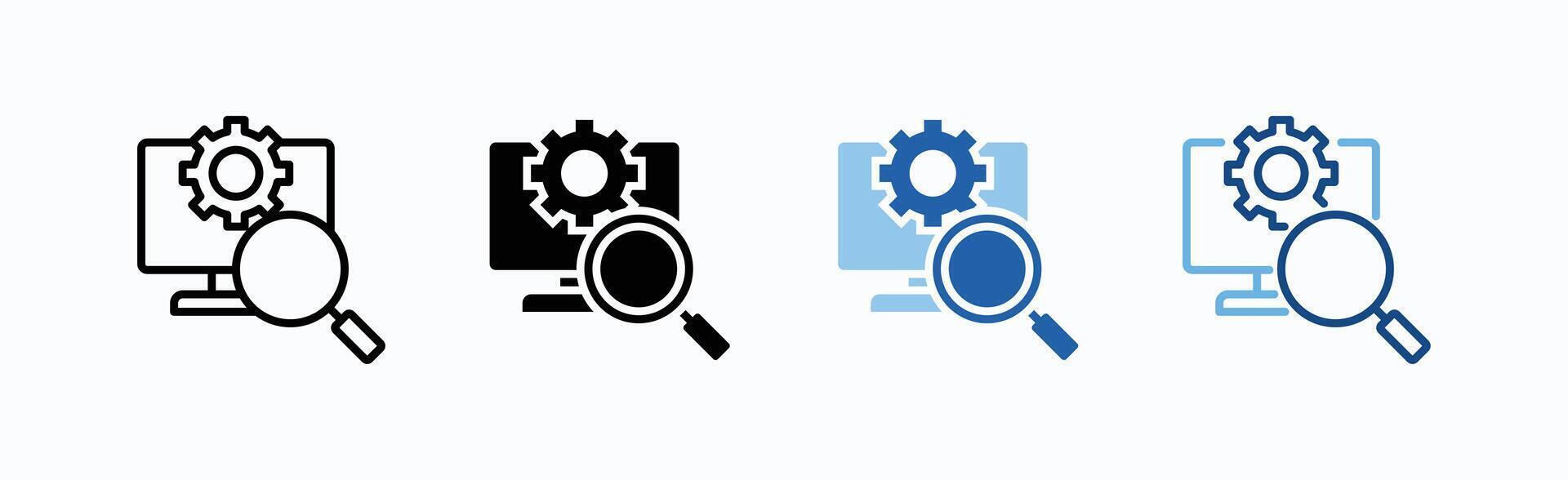 Monitoring System Icon Sheet Multiple Style vector