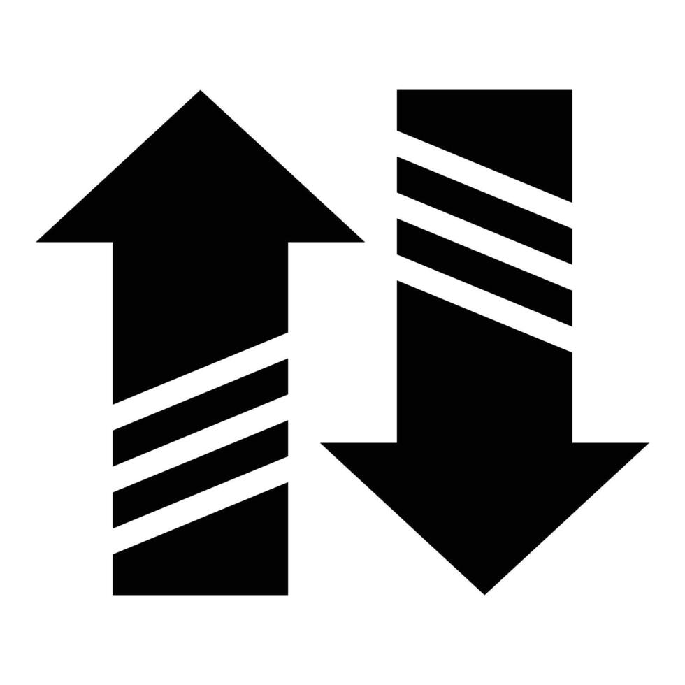 Up and down arrow . Up and down arrow icon set in trendy style isolated on white background. Download and upload icon template. vector