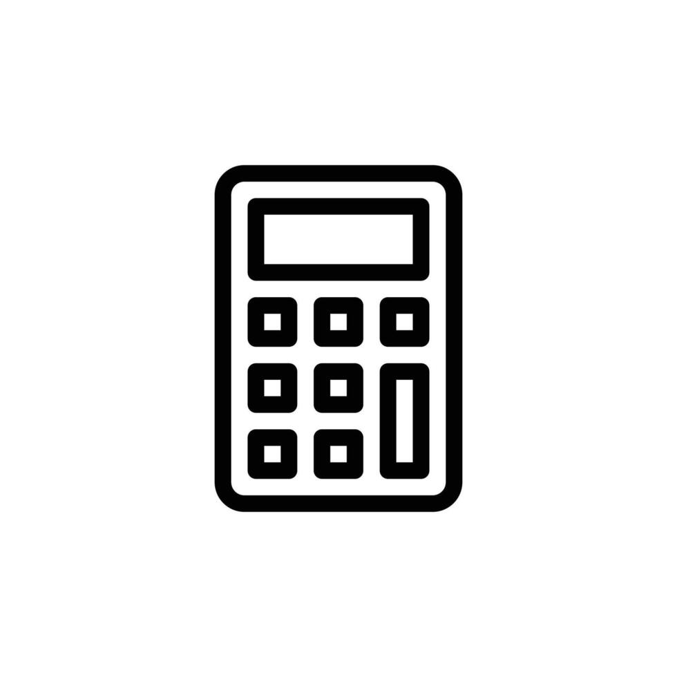 un minimalista línea Arte icono representando un calculadora, ideal para digital interfaces y aplicaciones negocio y administración soltero línea icono ui diseño. vector