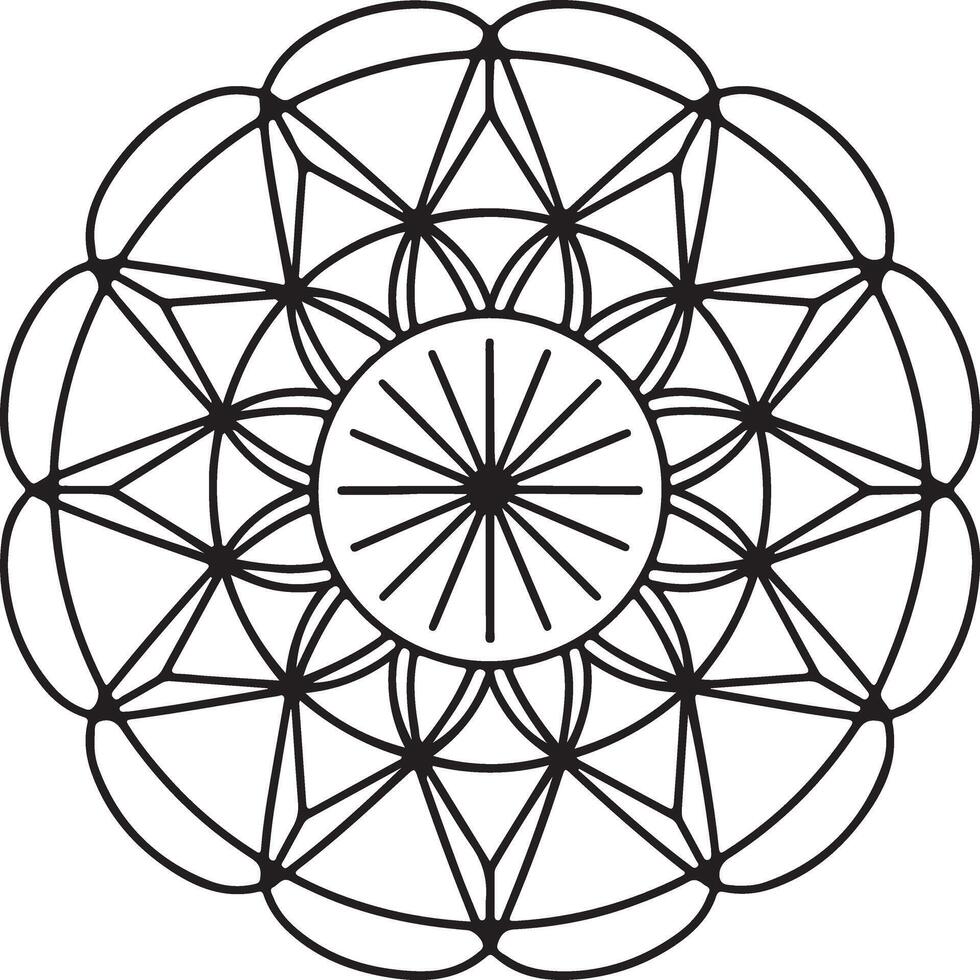 Abstract black and white geometric circle and sphere design pattern vector