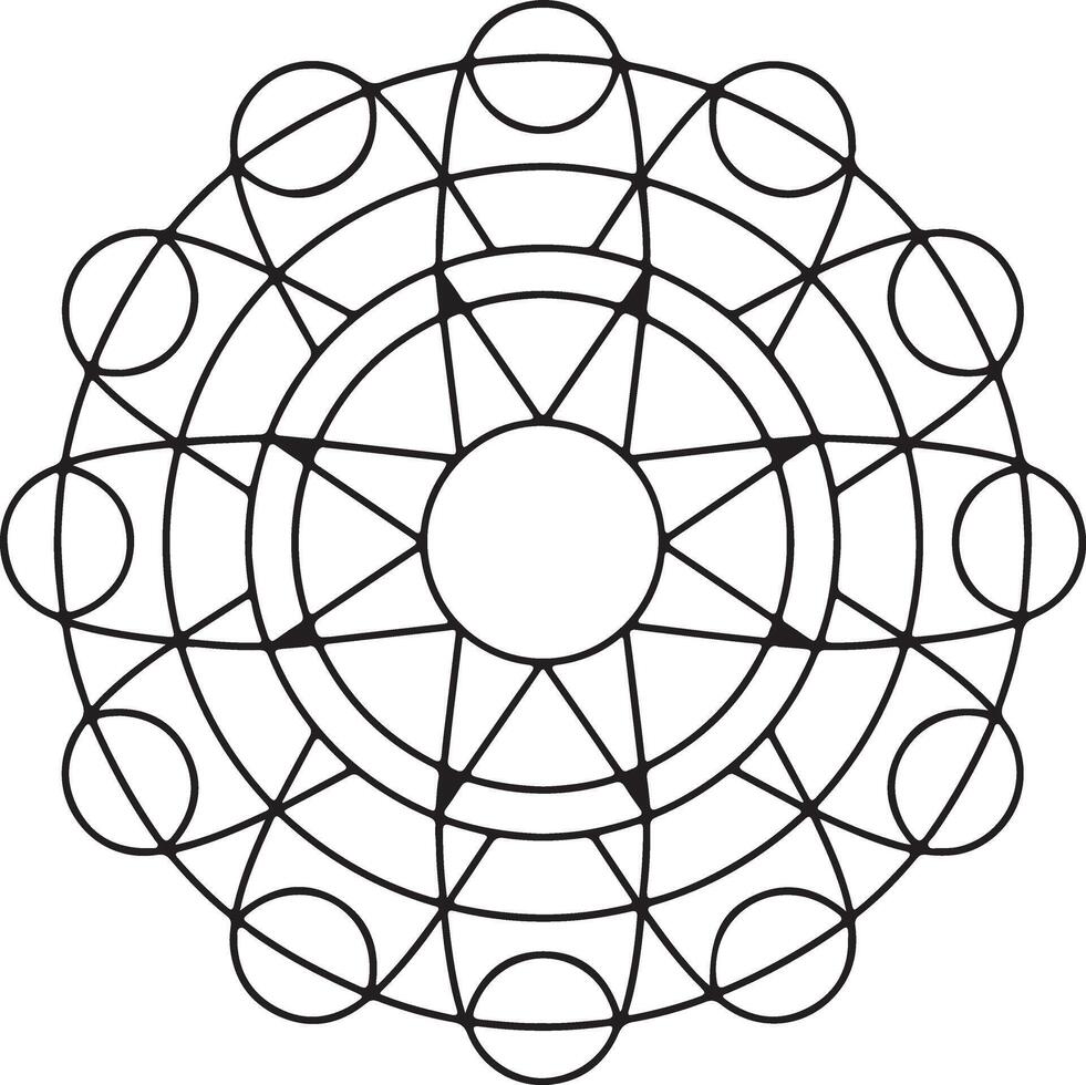 Abstract geometric atomic design with science and technology elements vector