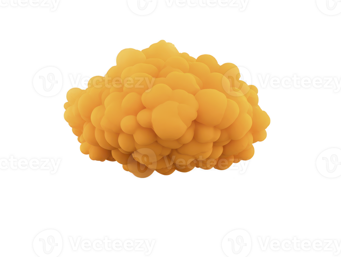 Orange abstract cloud shape, soft rounded form, isolated on transparent background, modern 3D rendering, playful and creative design, suitable for digital art, cheerful and imaginative mood png