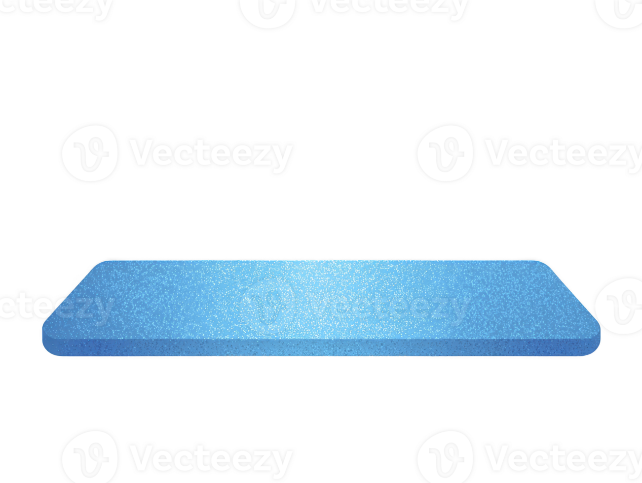 Blue rectangular foam pad isolated on transparent background features textured surface soft material and rounded corners ideal for exercise yoga or physical therapy routines png