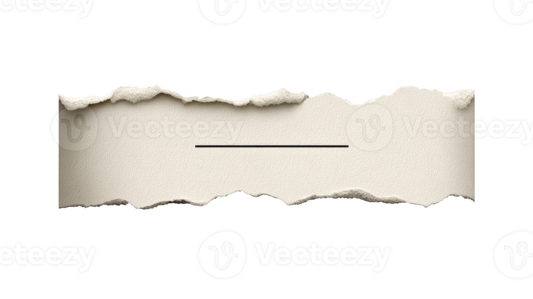 Torn paper edge with horizontal line, textured beige background, realistic ripped effect, blank space for text, isolated on transparent background, creative design element png