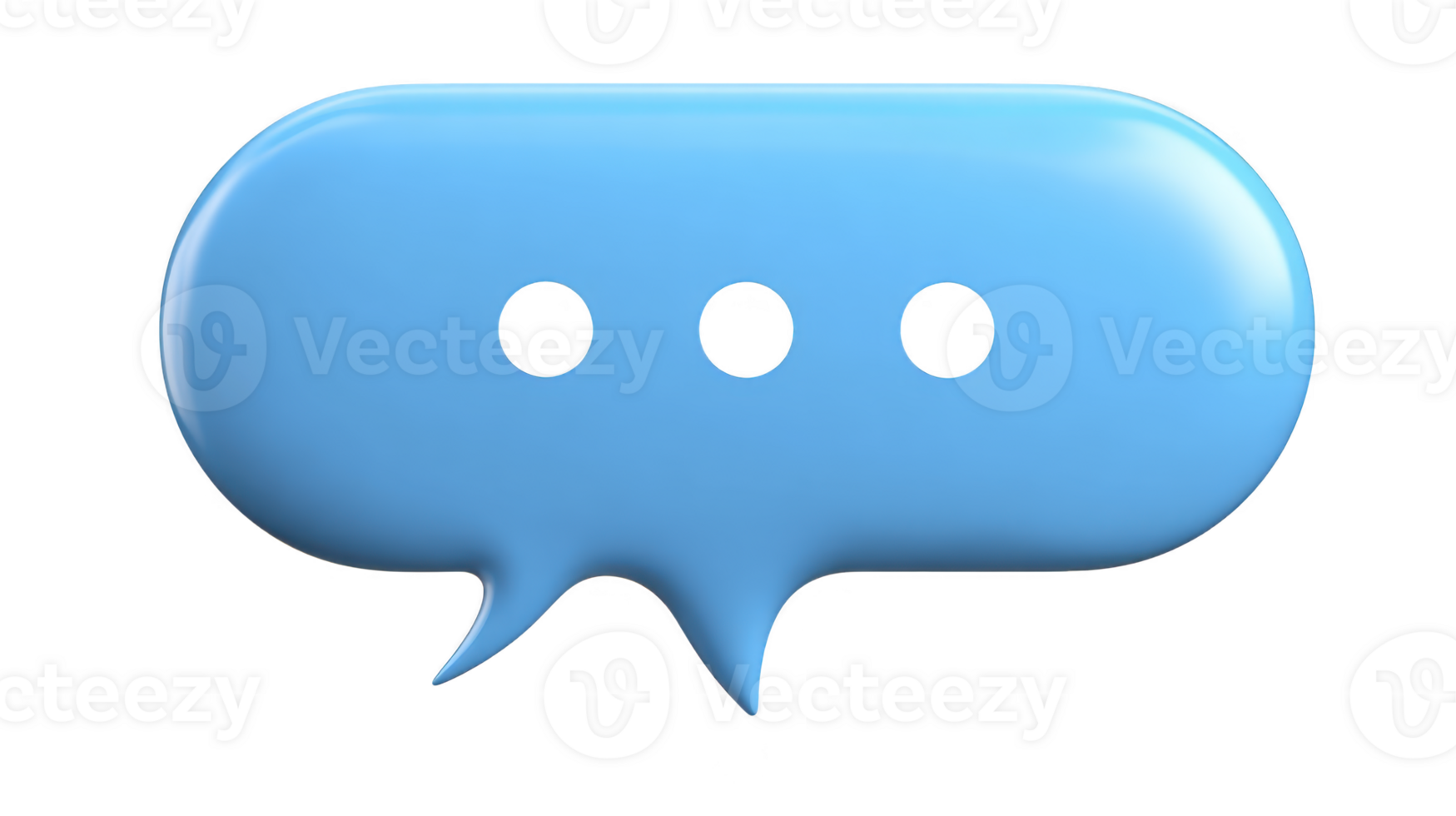 Blue chat bubble icon with three dots, symbolizing online messaging, communication, and conversation in modern, digital, and minimal style, often used for social media or customer support png