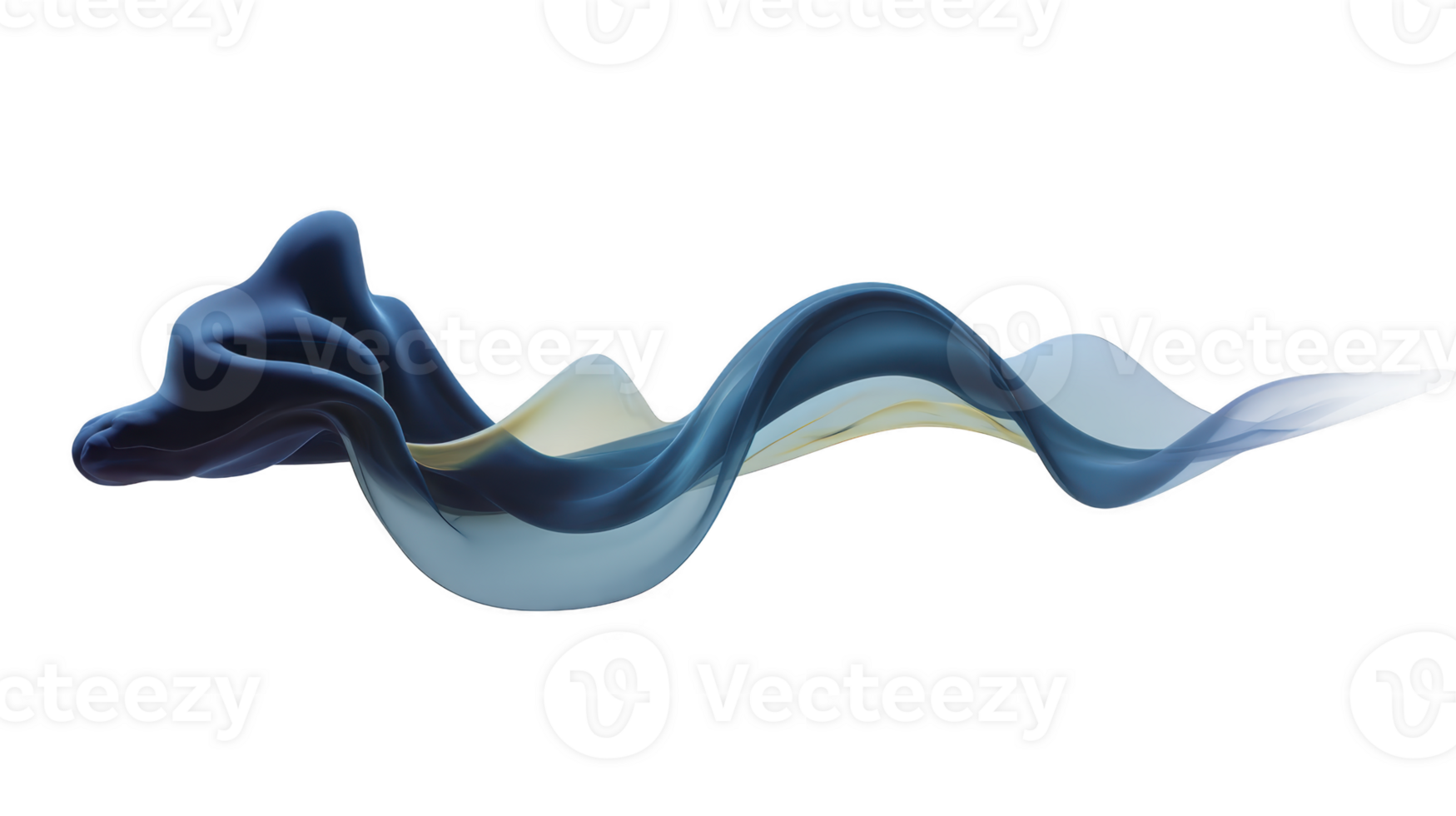 Abstract blue wave fluid shape modern digital art smooth gradient transparent effect creative motion elegant curve minimal design futuristic style dynamic energy png