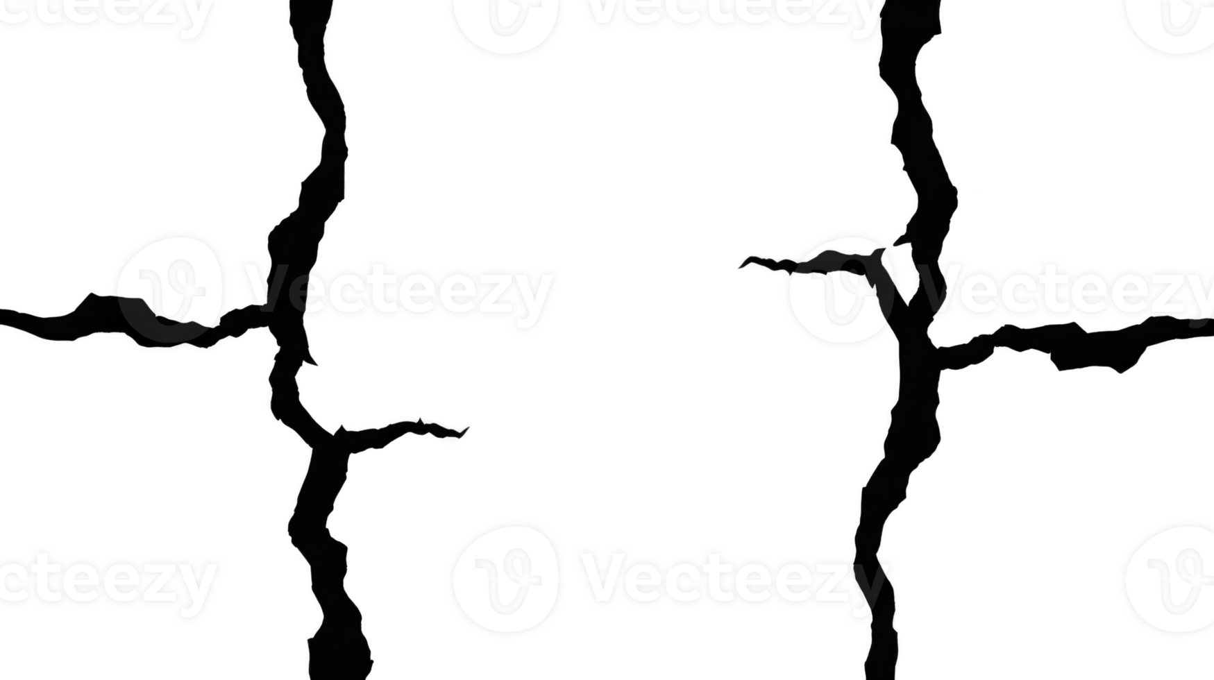 Cracked line transparency background jagged edge abstract pattern dramatic effect digital illustration high contrast empty space broken surface graphic design element png