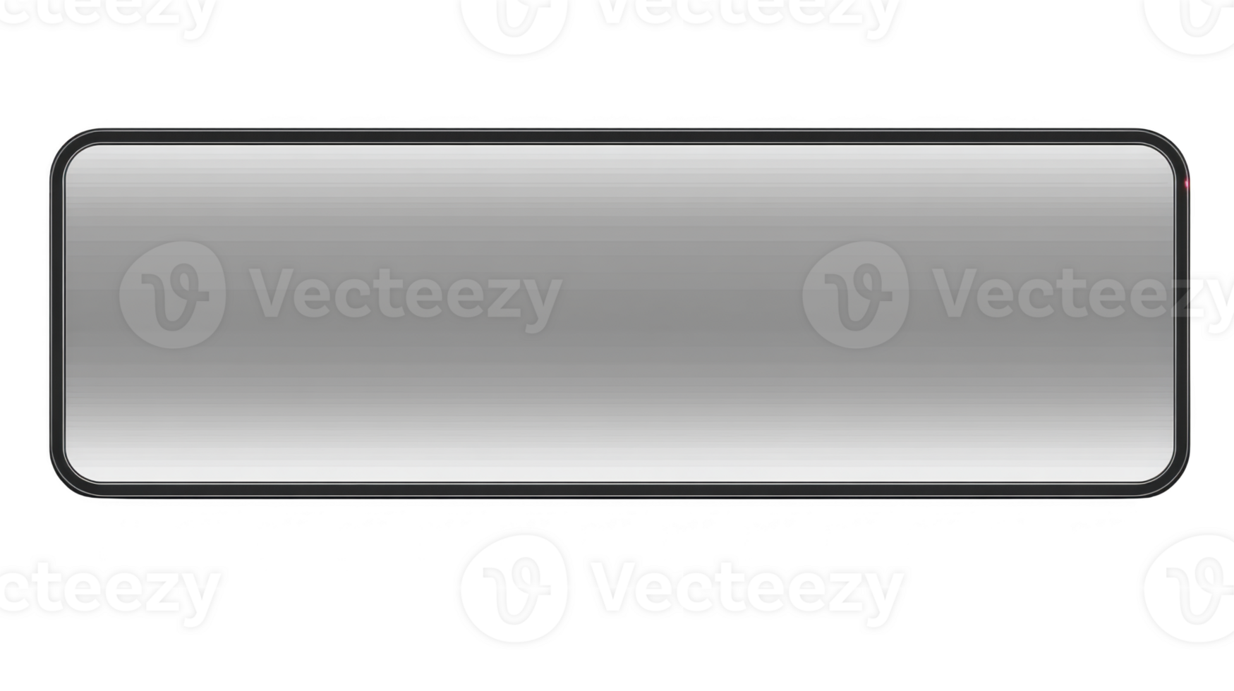 Rectangular blank metallic sign with rounded corners, smooth reflective surface, and subtle gradient, suitable for text or logo placement, isolated on transparent background png