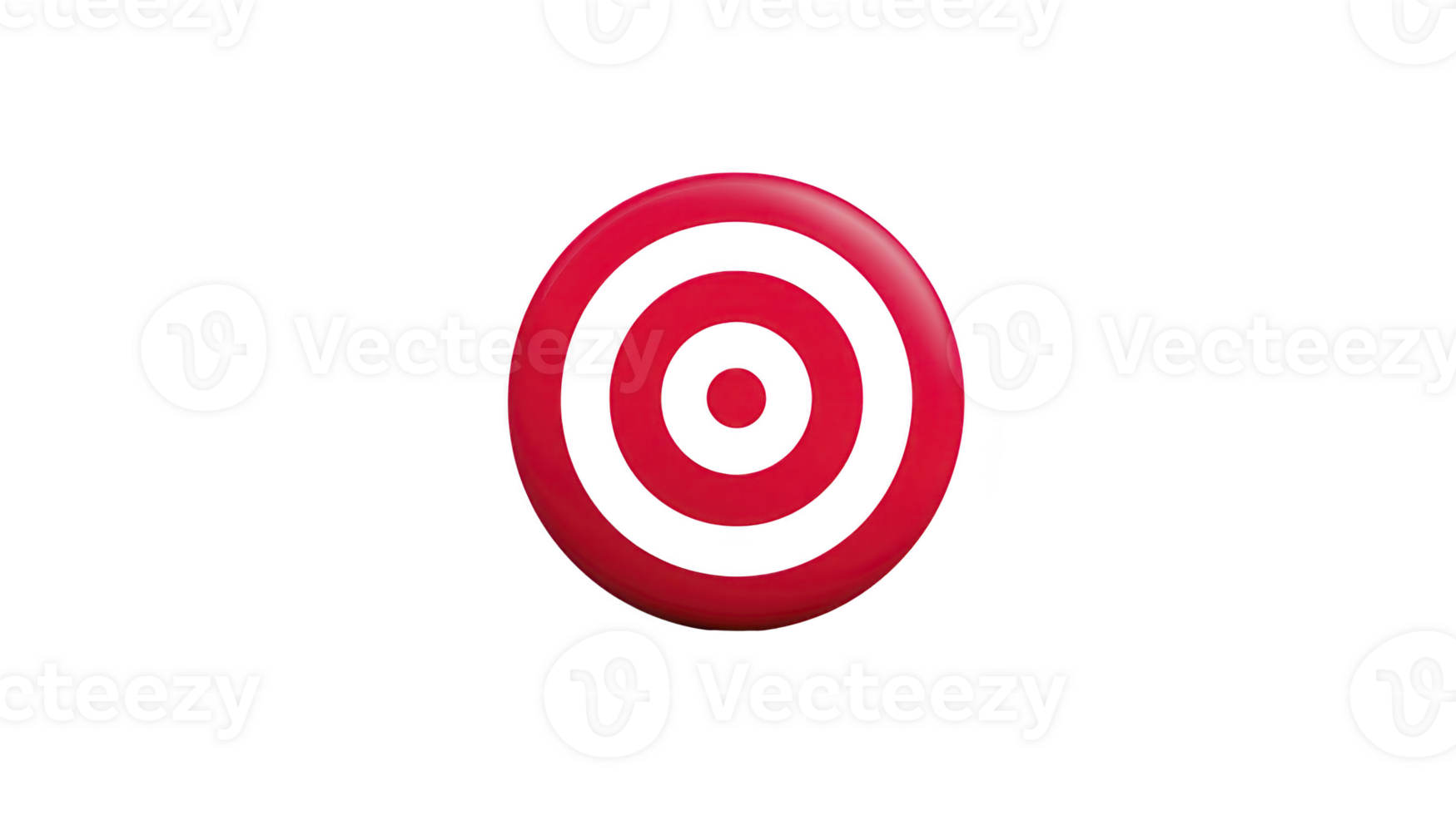 Red target symbol circular bullseye with concentric rings isolated on transparent background used for focus goal aim accuracy and precision concepts png