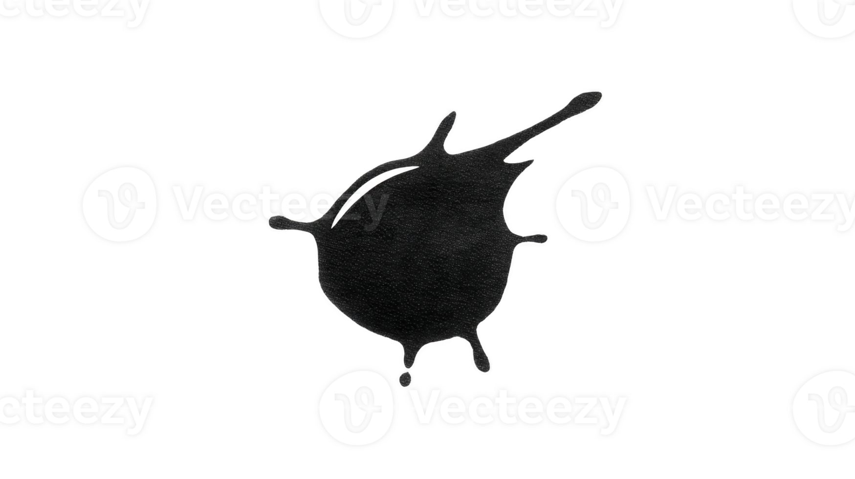 Black ink splatter isolated transparent background, abstract paint splash with irregular shape, creative artistic element for design, grunge texture, expressive and dynamic, suitable for digital png