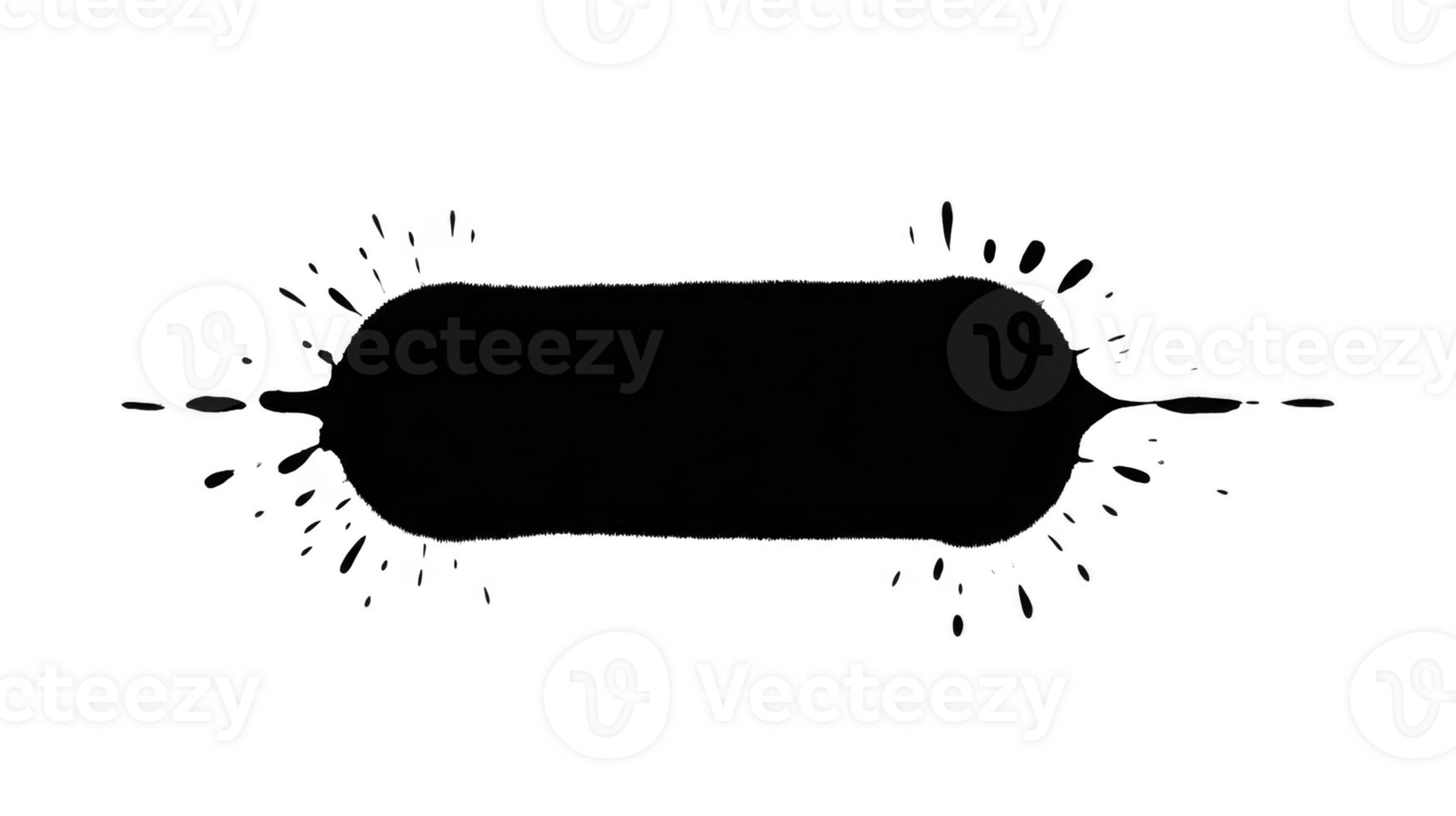 Black ink splash frame, grunge border with splatter effect, abstract shape for text or design, creative artistic element, isolated on transparent background, modern and bold style png