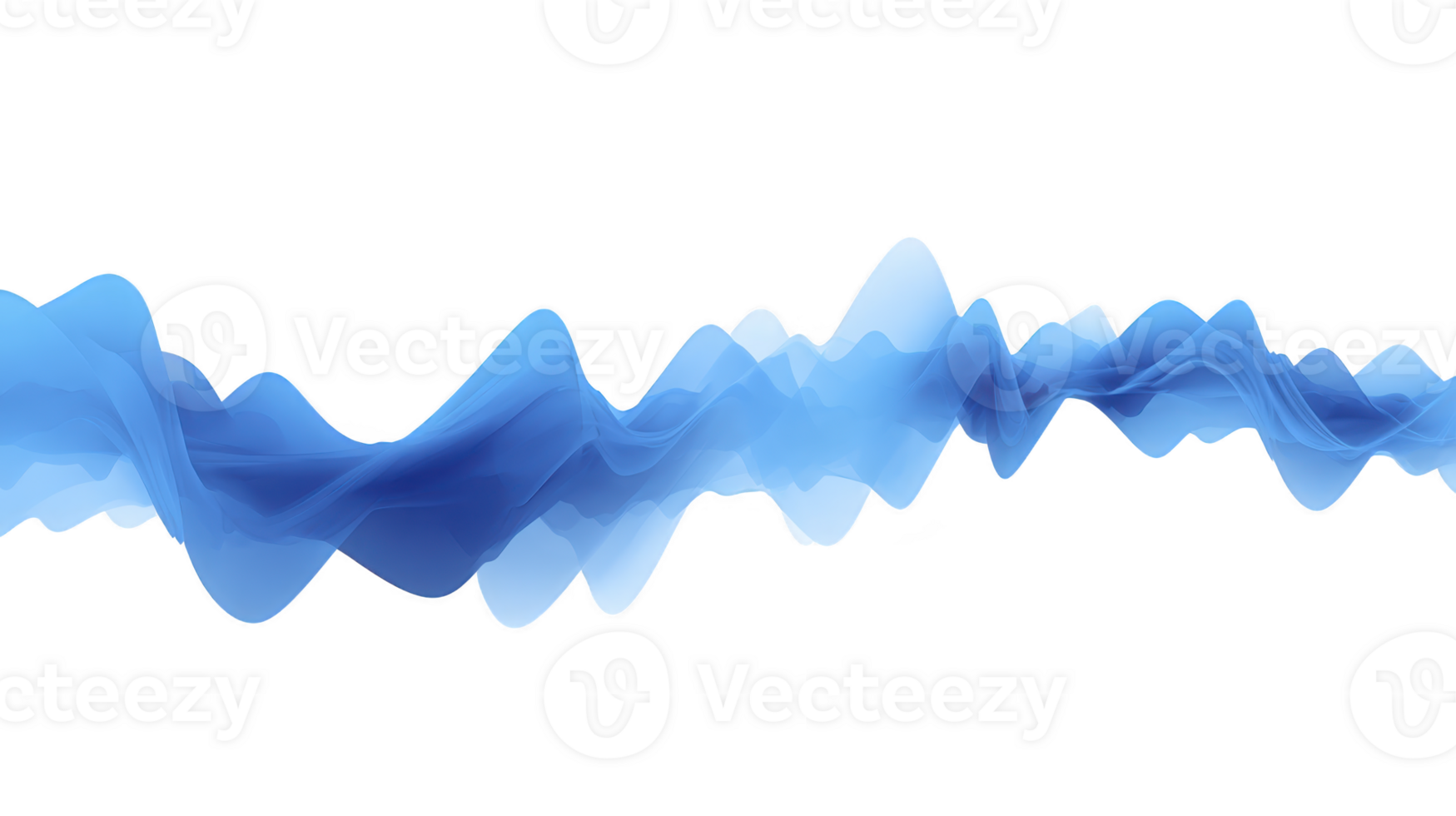 Abstract blue wave pattern, smooth flowing lines, transparent layered effect, modern digital art, dynamic movement, technology inspired, tranquil and creative background png