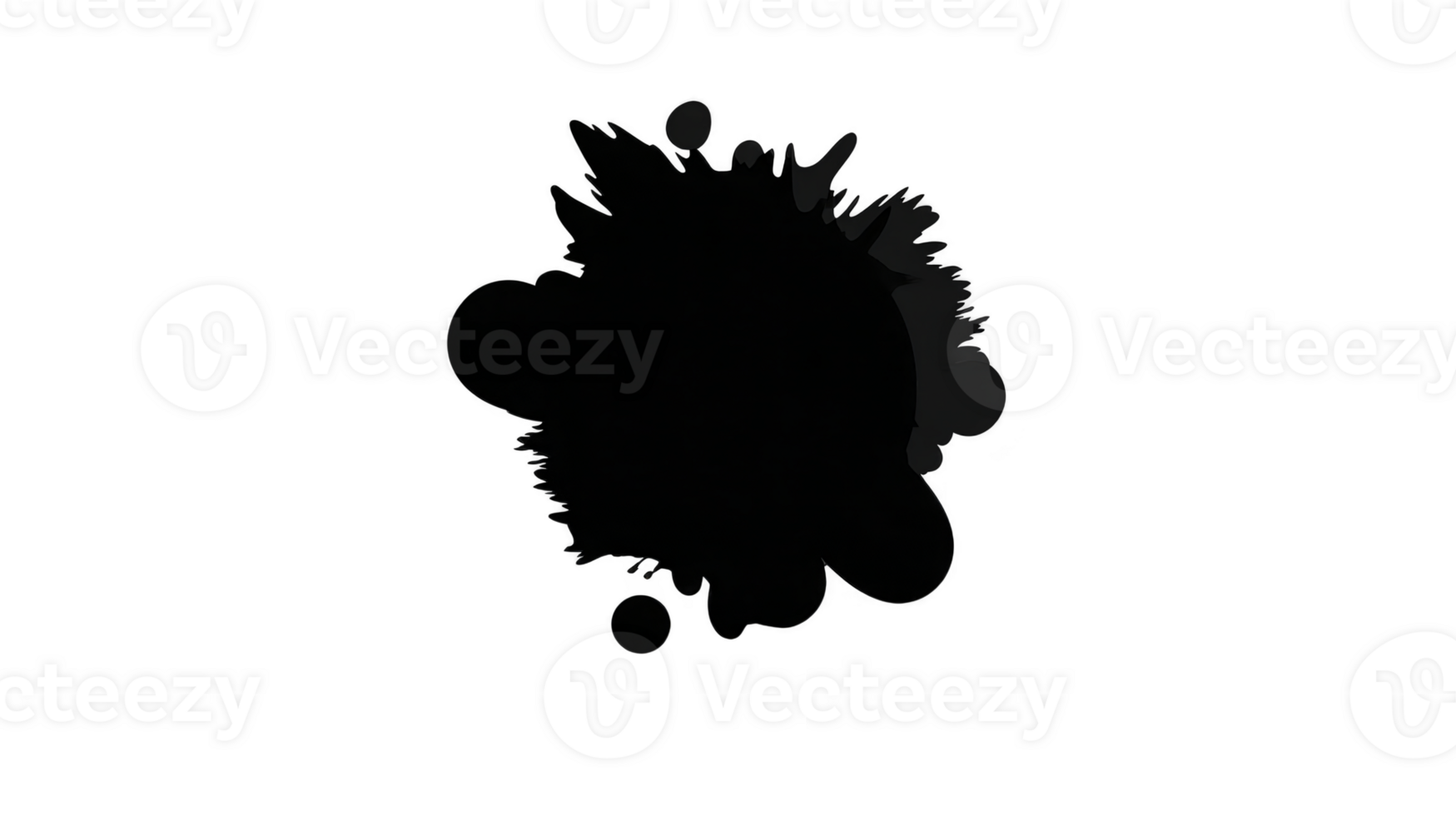 Black ink splatter abstract shape isolated on transparency background creative artistic design grunge texture expressive dynamic suitable for backgrounds or overlays png