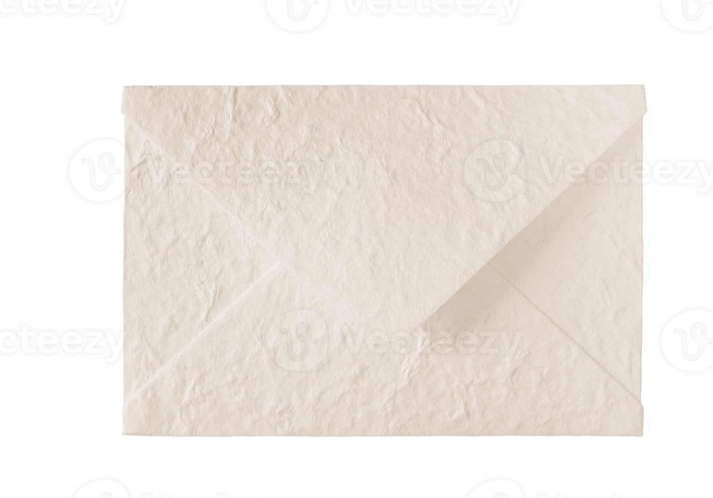 Close empty textured paper envelope mock up a isolated transparent background, ready communication your for message png