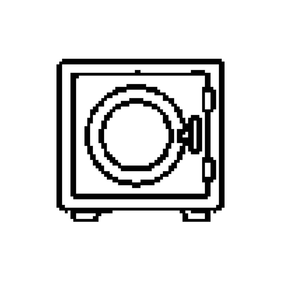 Pixelated safe box for secure storage and protection of valuables and confidential documents vector
