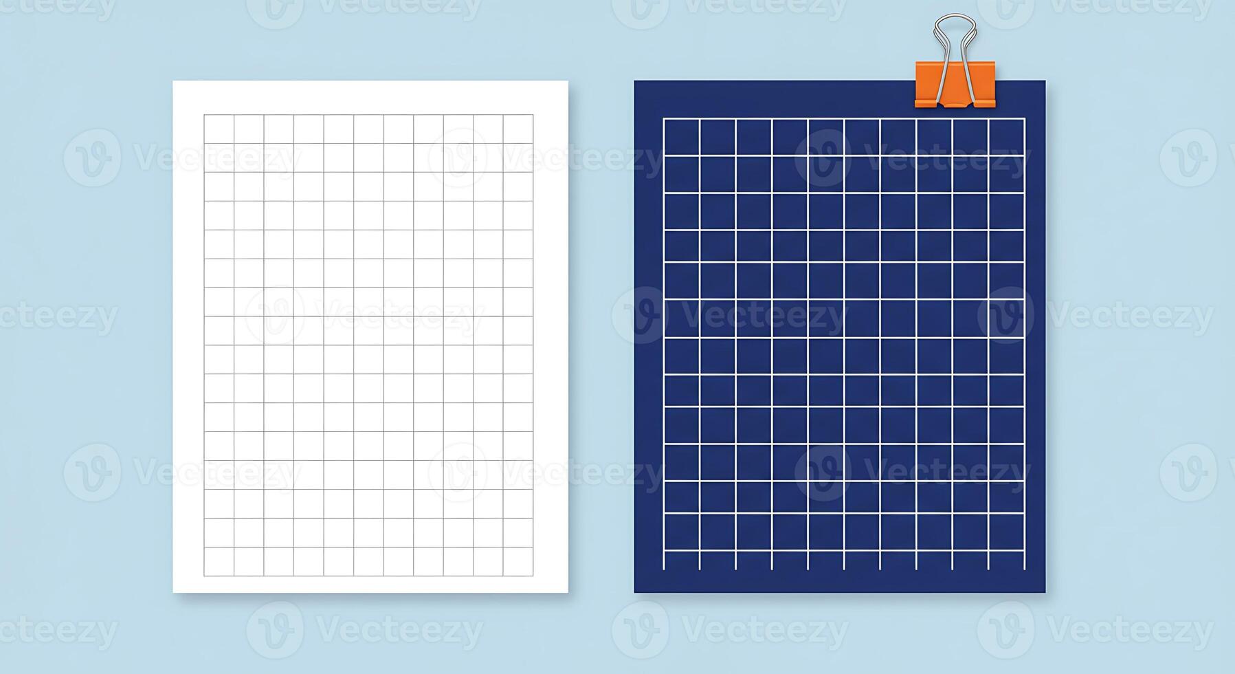 Versatile grid paper sheets with distinct patterns suitable for academic design or technical drafting tasks on a light blue backdrop photo