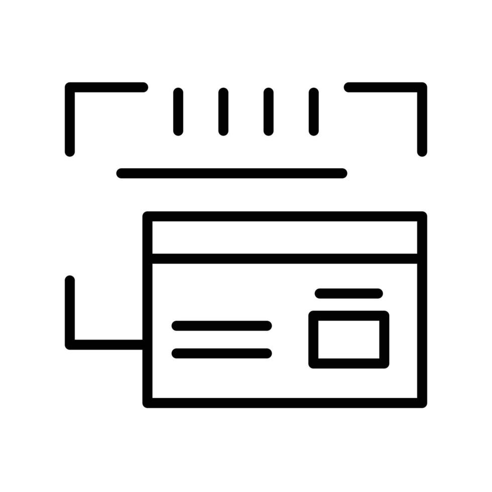 A graphic representation of a document with a checkmark and a card, symbolizing verification. vector