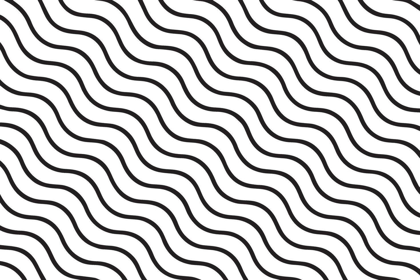 Abstract black and white diagonal wavy lines pattern creating a mesmerizing optical illusion effect vector