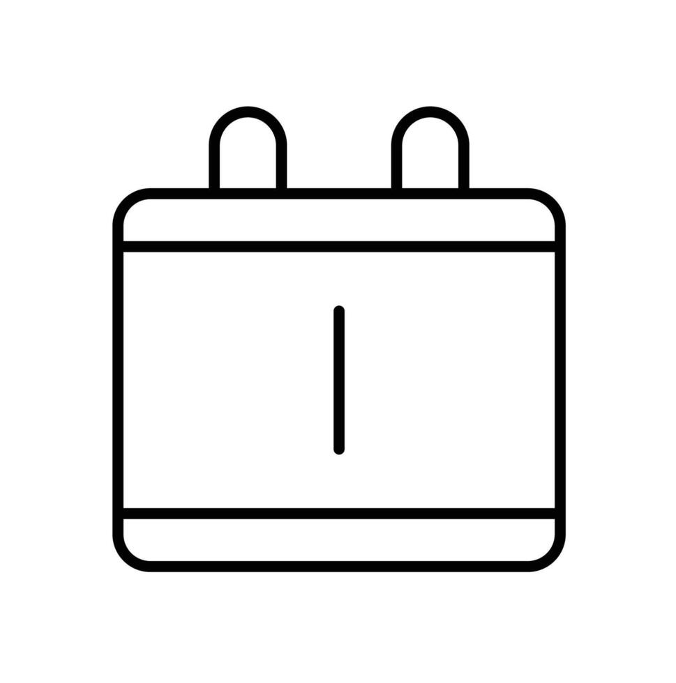 un sencillo ilustración de un calendario con un vertical línea indicando un fecha. vector