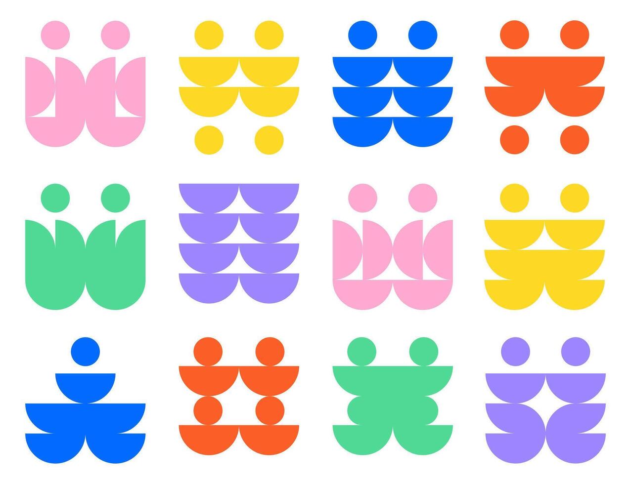 Abstract Geometric Shapes Set and Composition vector