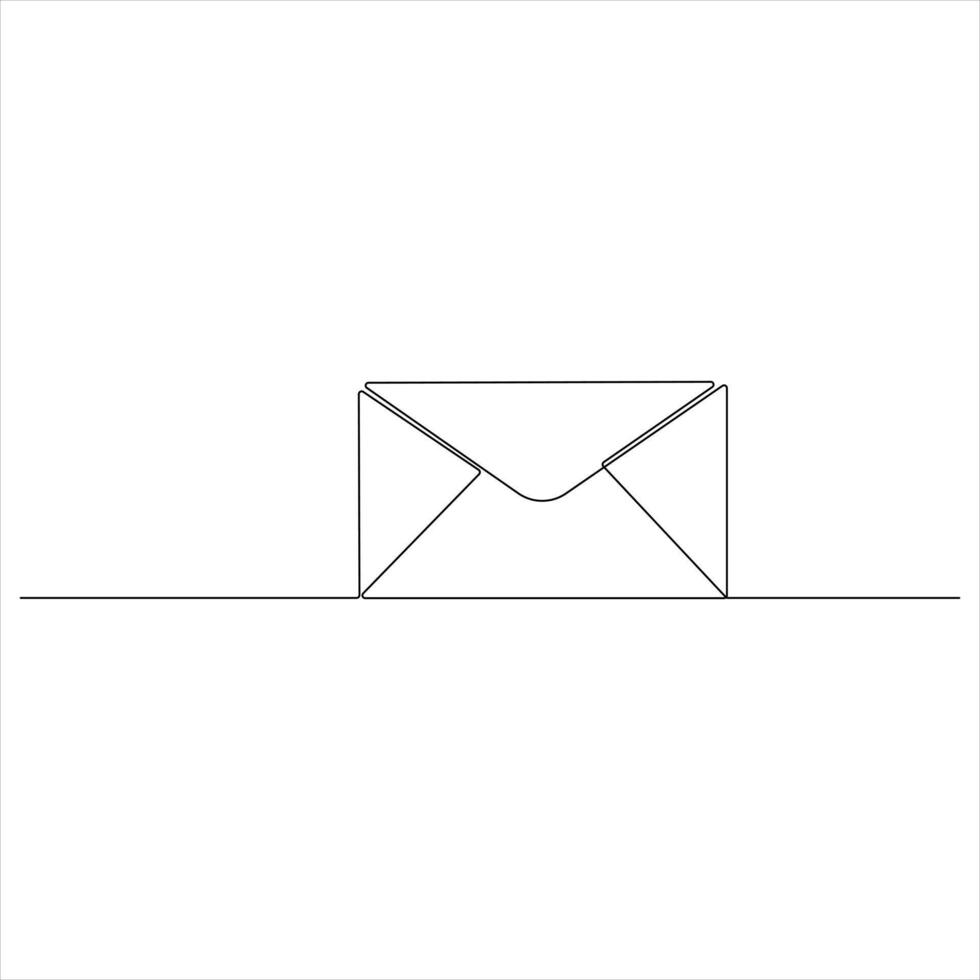 Simple Continuous one line drawing of an envelope vector