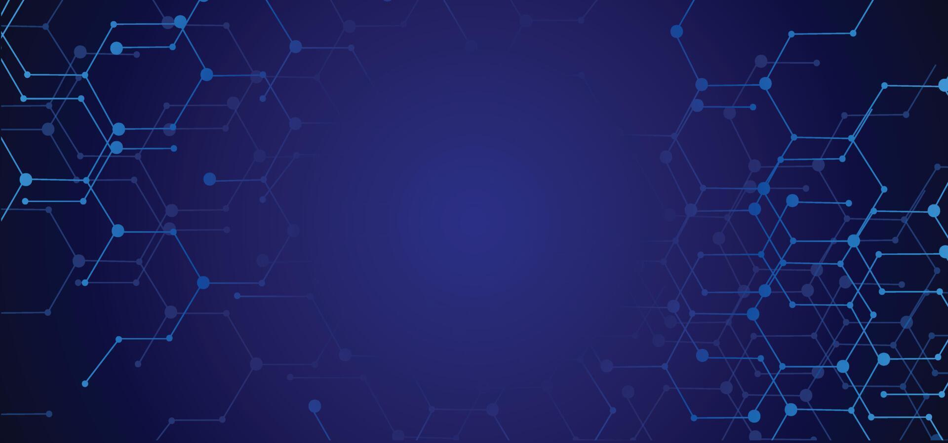 Abstract blue background with hexagonal shapes vector