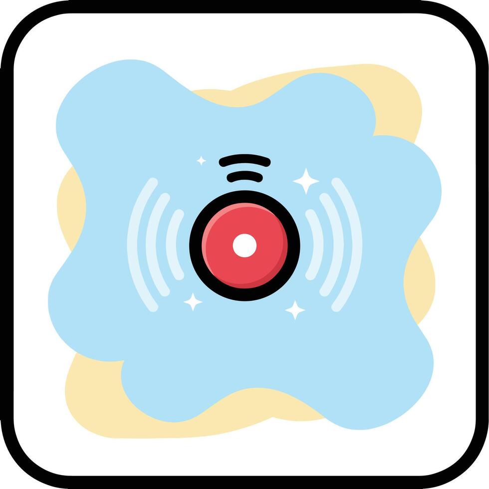 Flat Icon of a Ring with Sound Waves and Sparkles vector