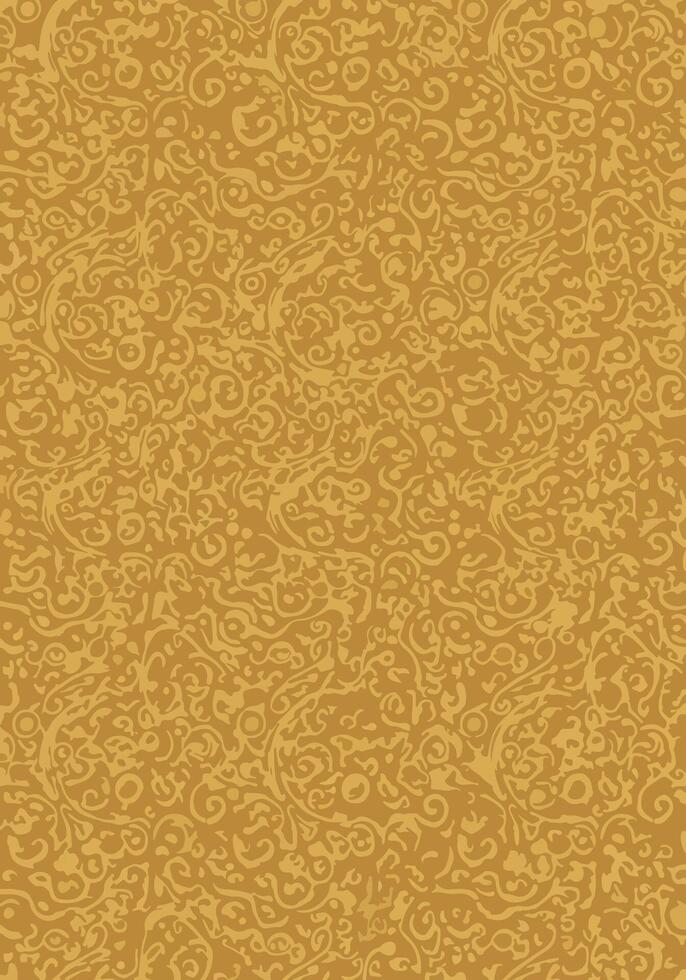 Elegant swirling abstract golden background pattern with intricate floral design elements vector