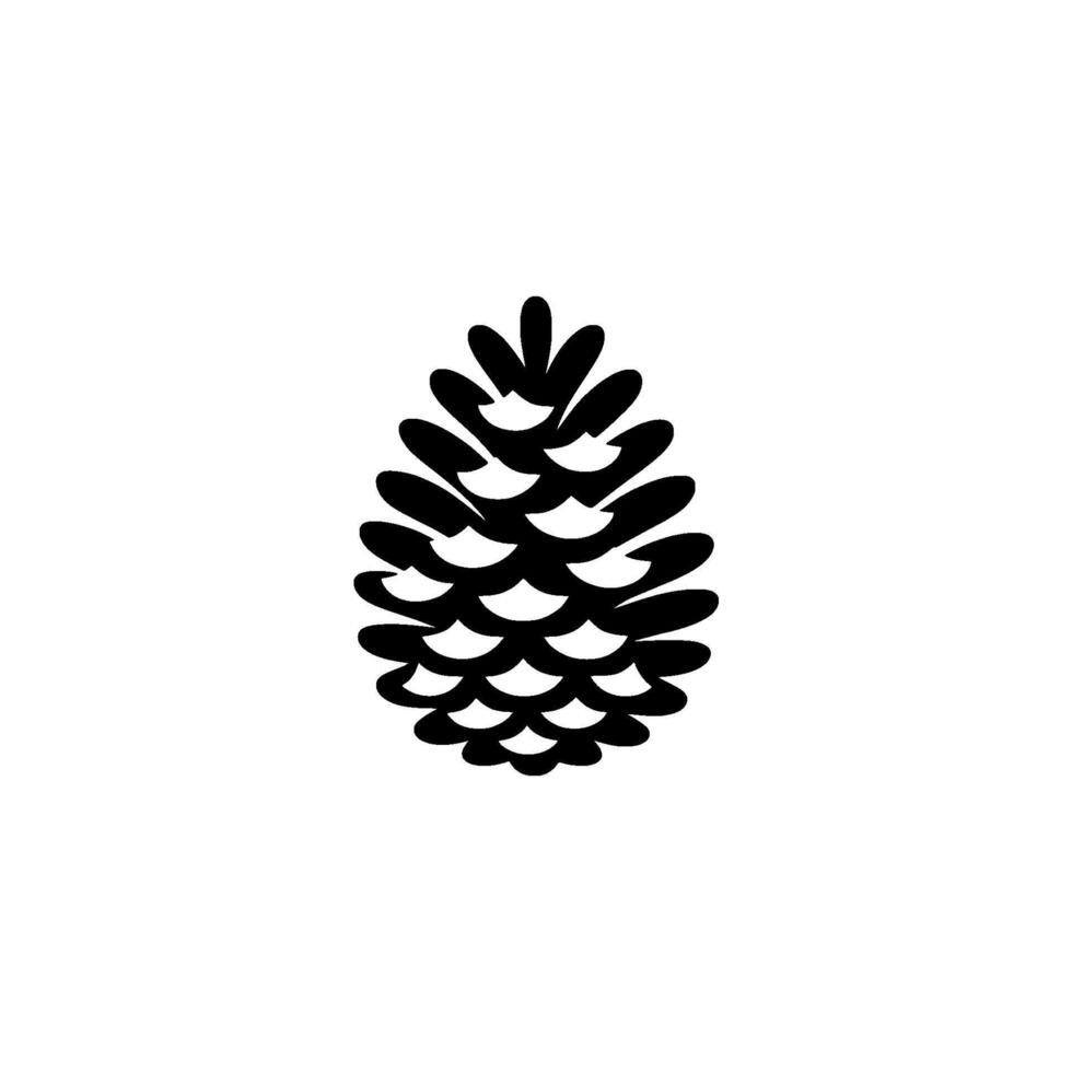 A illustration of a pine cone with distinct scales rendered in a clean minimalist style vector
