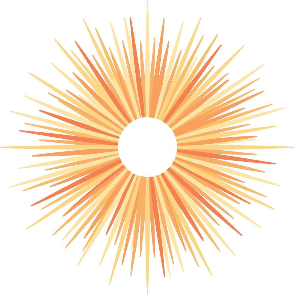 Abstract Geometric Radial Burst Element Design with Orange and Yellow Gradient vector