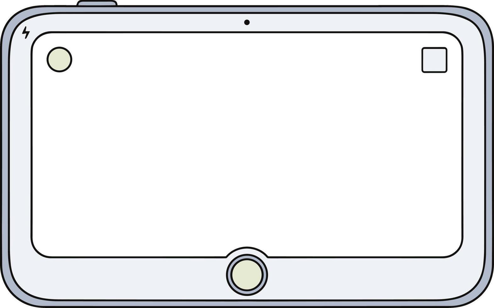 Simple Line Art Tablet Device for Presentation and Communication Technology vector
