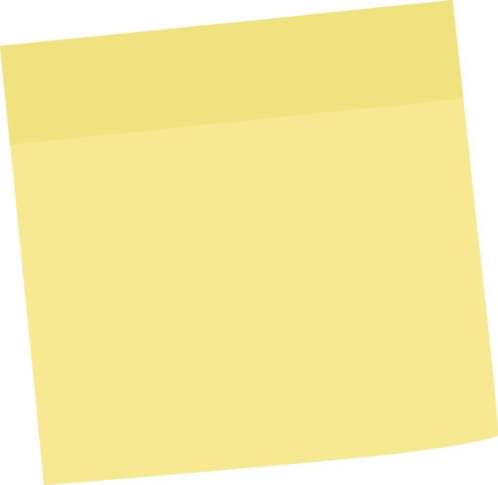 Simple Flat Design Yellow Sticky Note Paper Message Element vector