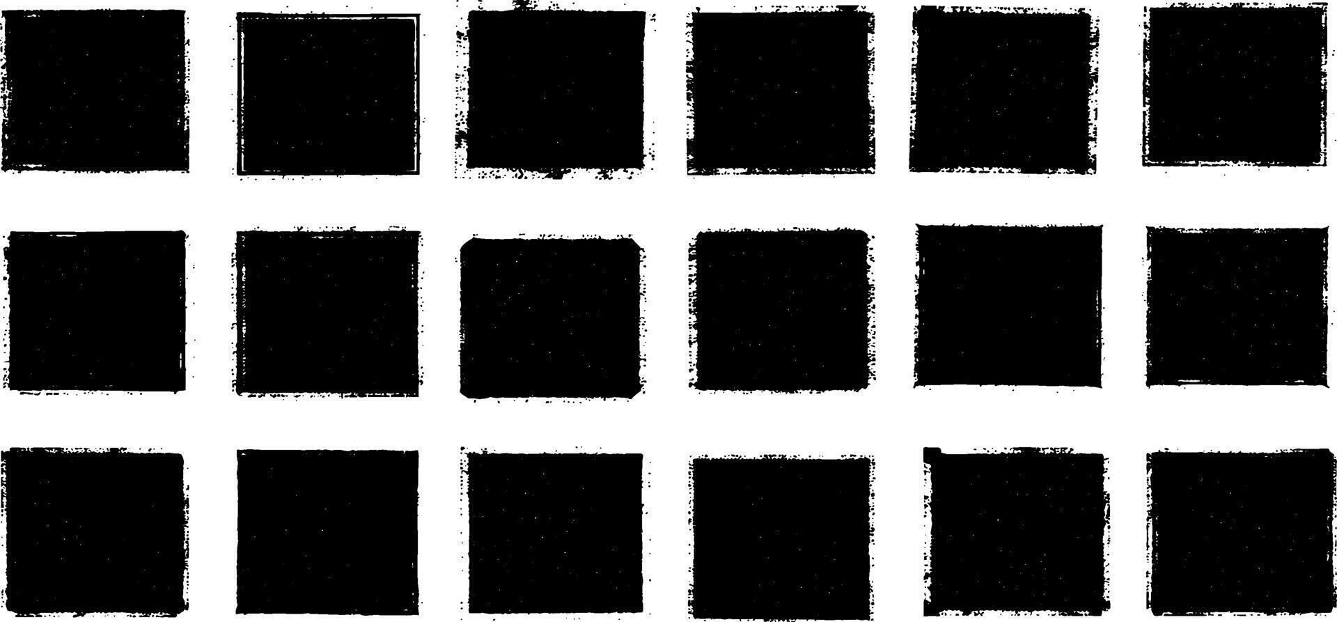 Collection of rough and edgy grunge frames, distressed texture borders for graphic design projects and artistic compositions vector