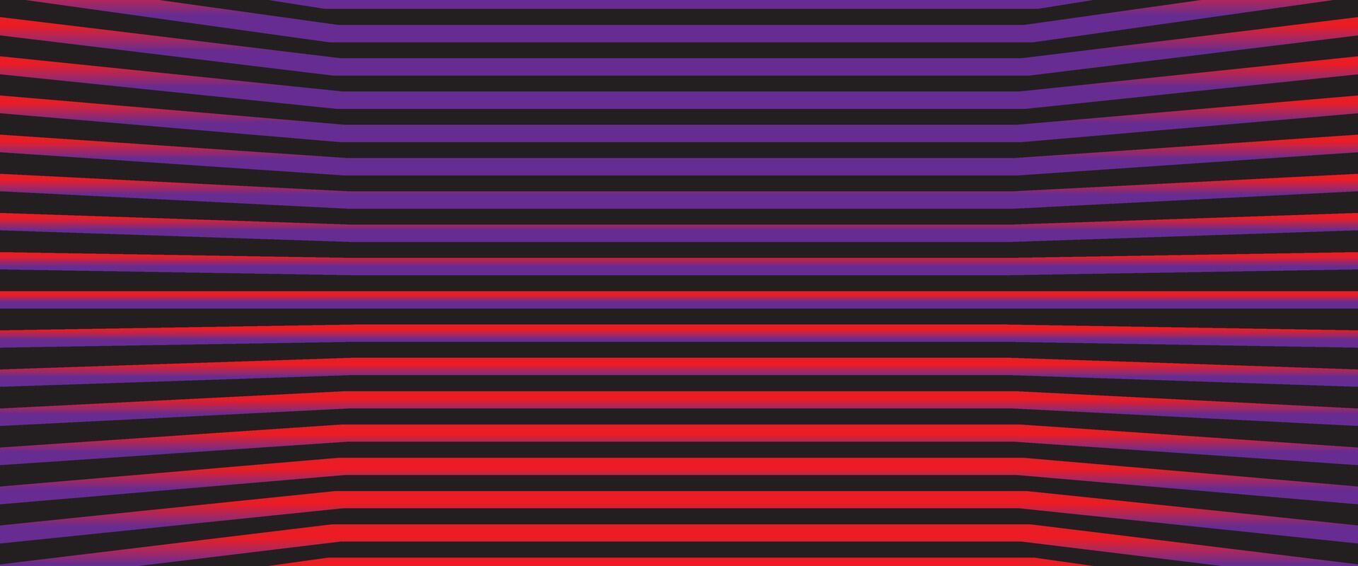 Dynamic purple and red horizontal stripes digital abstract background with perspective effect vector