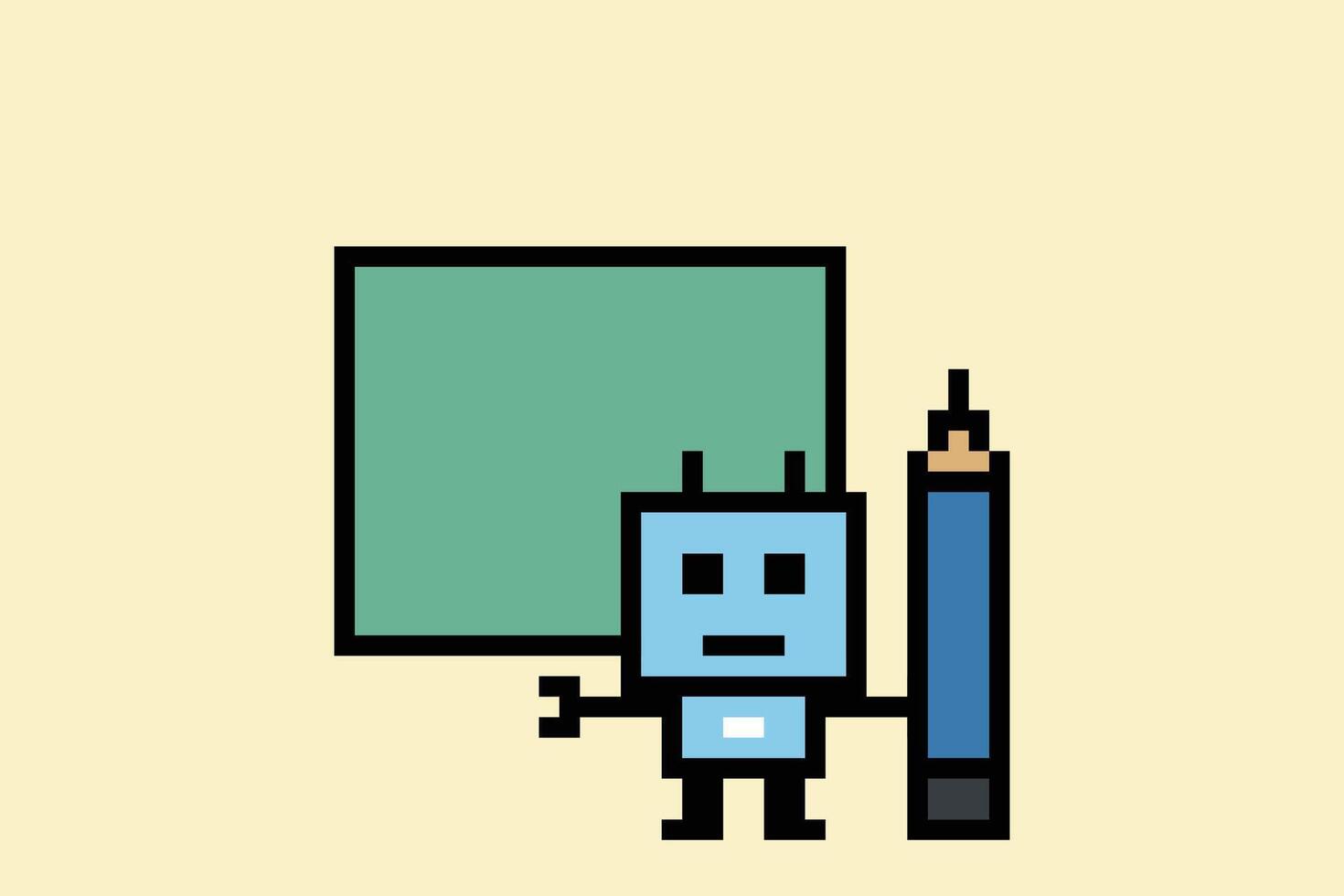 pequeño linda robot graduación tecnológico dibujos animados robot estudiante androide futuro ai robótico Arte. vector