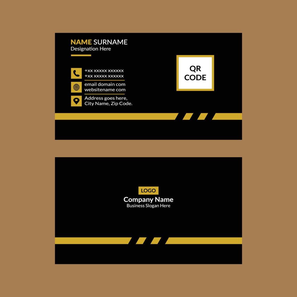Modern Business Card Template. Minimal Layout Display for Promotion. vector