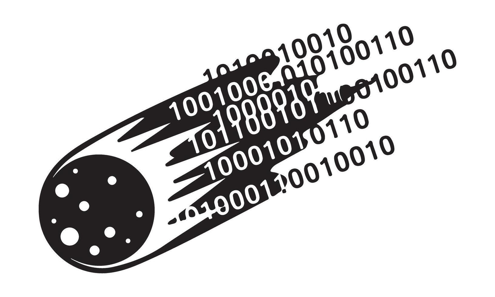 digital cometa binario código datos corriente icono. vector