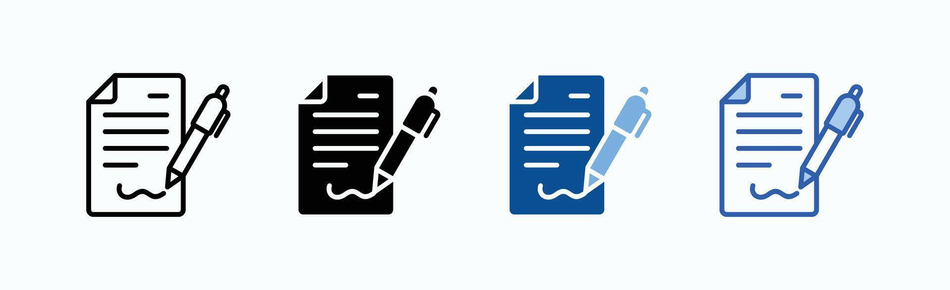 Signature icon sheet multiple style vector