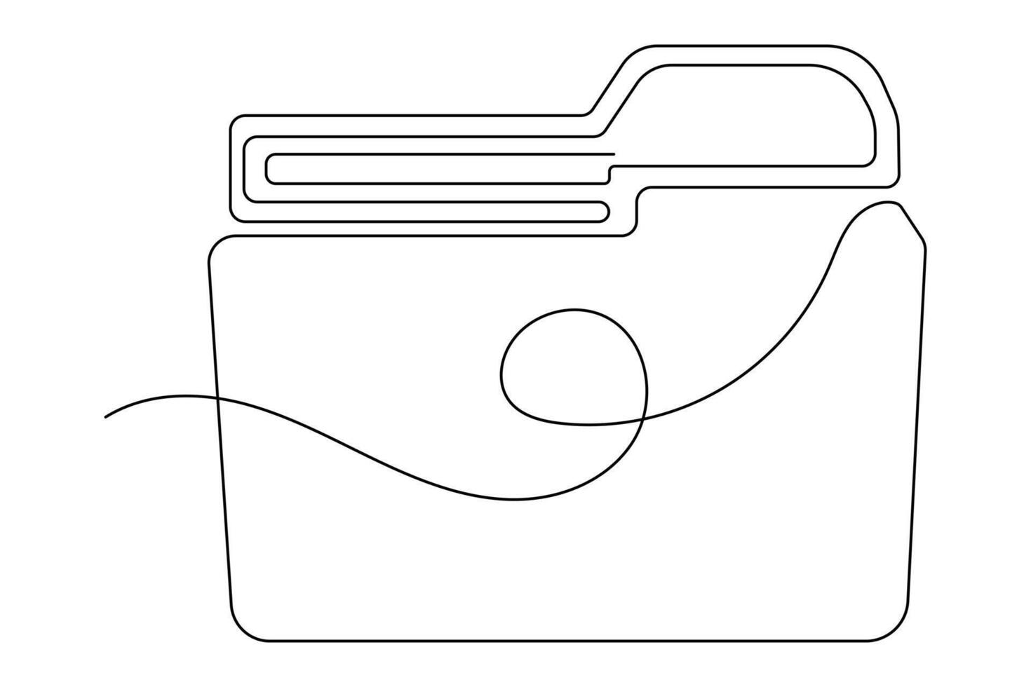 Simple outline illustration of paper file continuous single line drawing vector