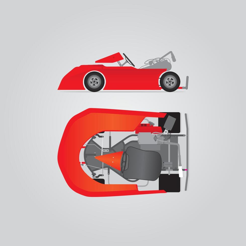 Red go-kart design illustration vector