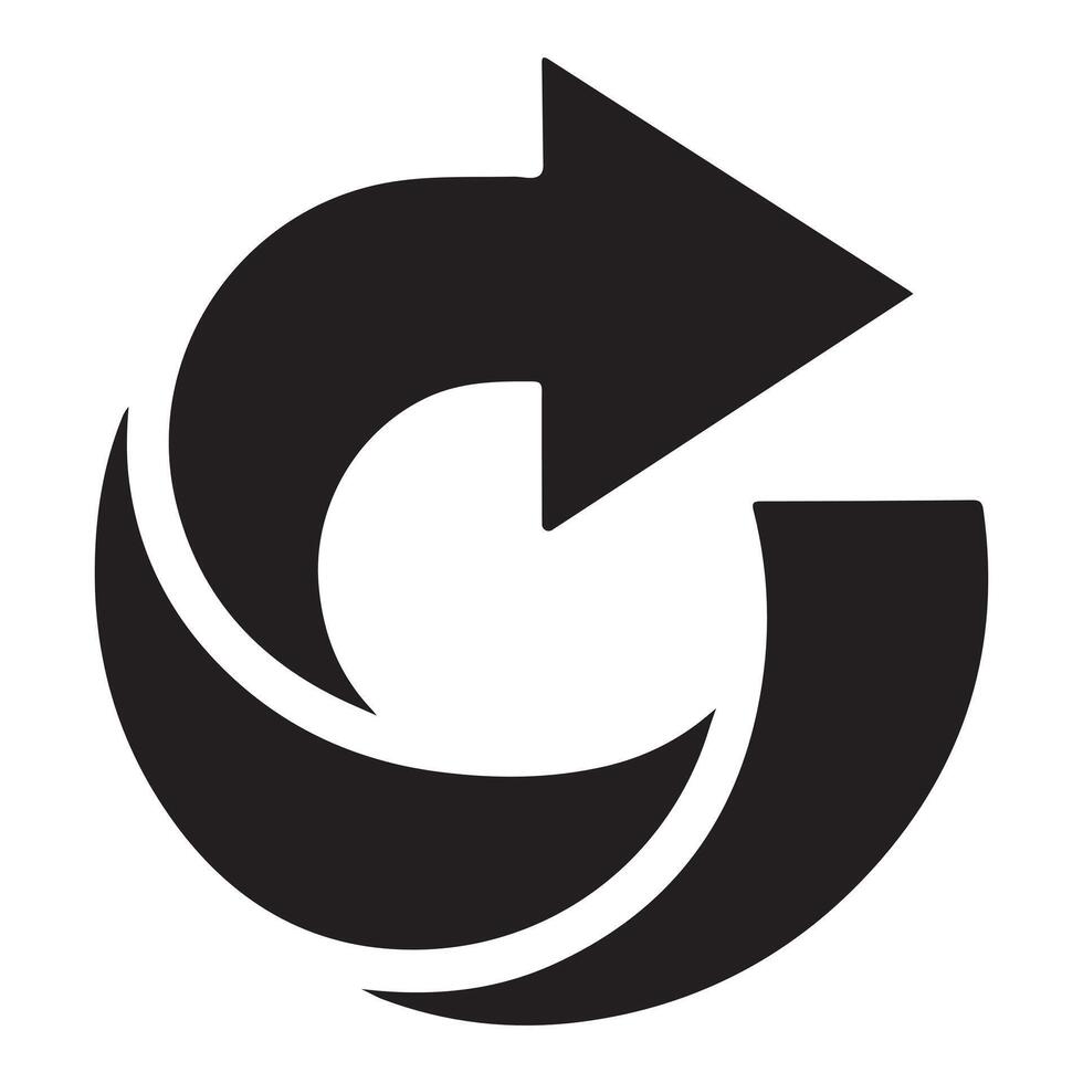 Abstract geometric arrow loop logo design featuring a distinctive silhouette vector