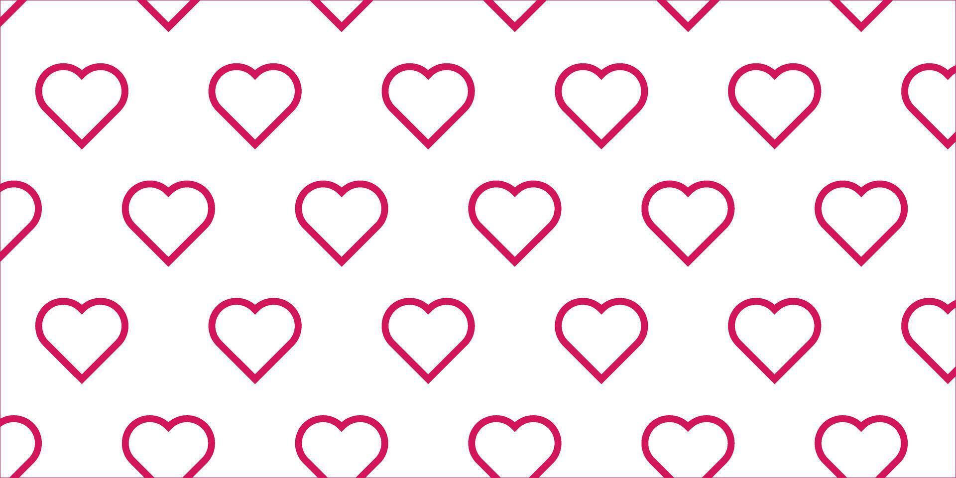 pattern featuring an array of minimalistic red outlined hearts against a clean white backdrop, ideal for expressing love, romance, and joy in design projects and digital backgrounds vector