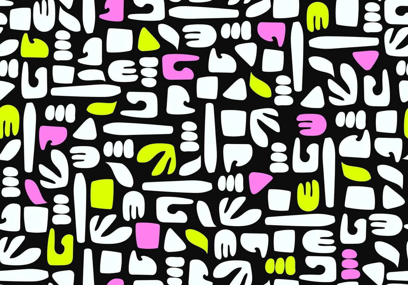 Seamless abstract pattern with different elements. vector