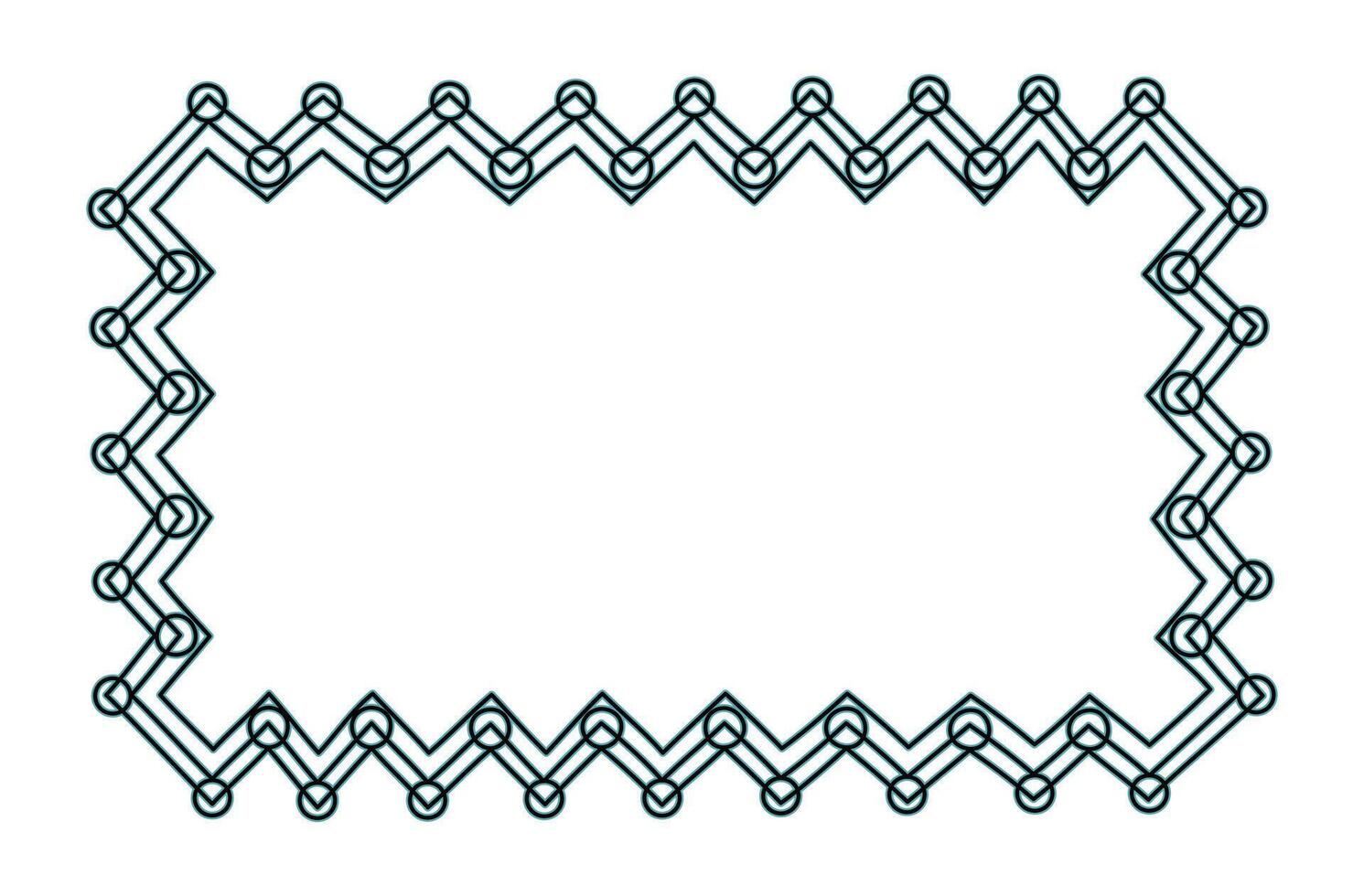 Abstract banner. Geometric ornament, lines, circles. Simple frame, border with space for text. Hand-drawn, white background. vector