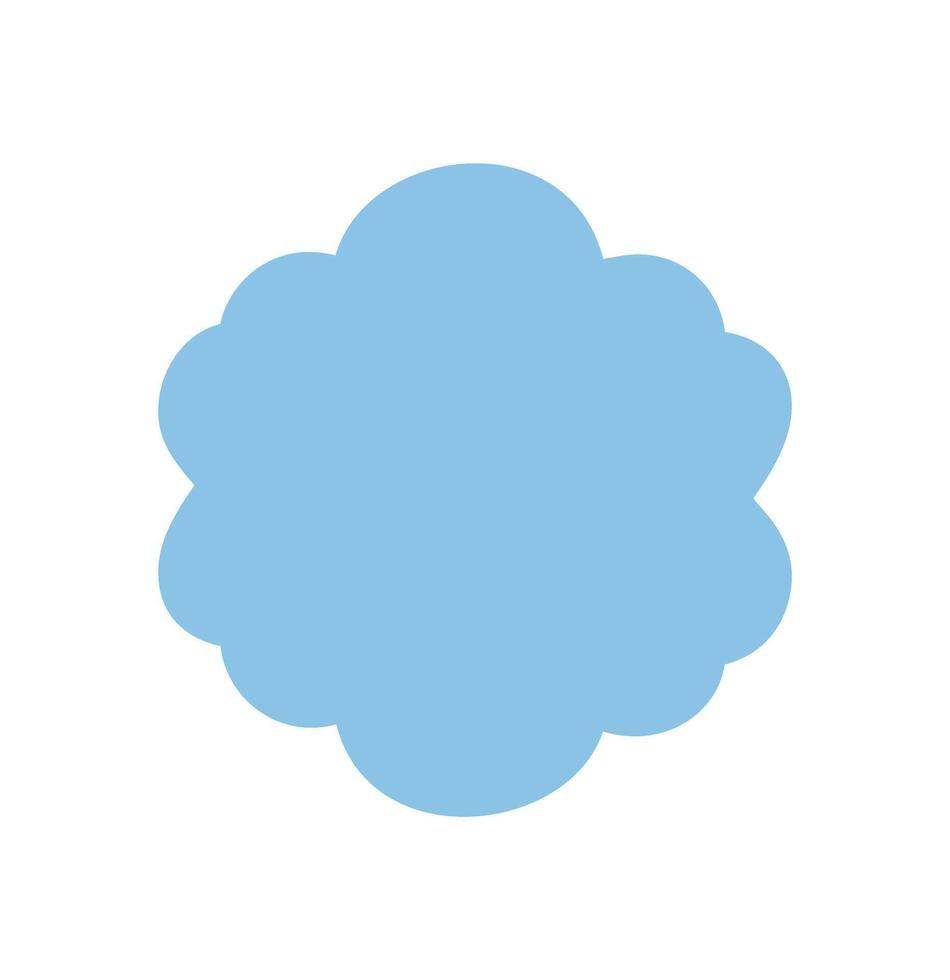 Groovy retro scallop shape solid frame in blue forms a wavy border and abstract background. This y2k element works as a graphic label and brings cool vintage accent to any modern design. vector