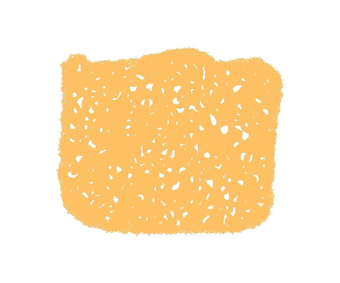 Handdrawn crayon patch creates a fluid rectangle with squiggle and rough sketch effect. Blank text box stands as playful icon, organic scribble background gives unique and creative visual style. vector